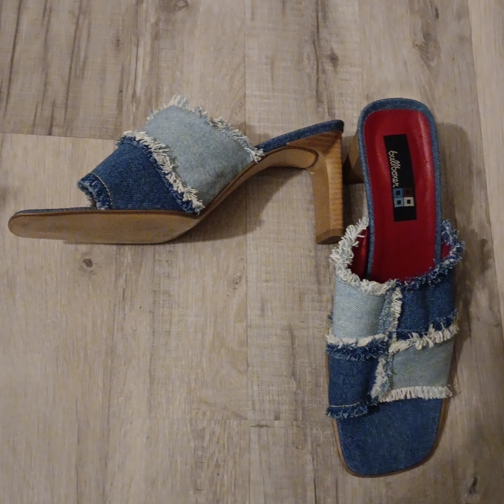 BULLBOXER DENIM BLOCKED SLIDE SHOES SIZE 11 EUC